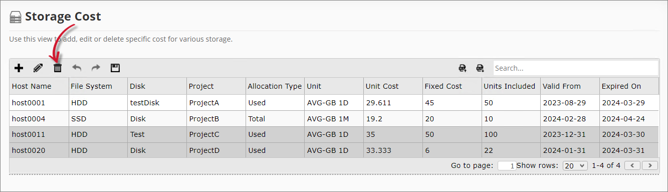 Analysis Server Storage Cost: Deleting a Record