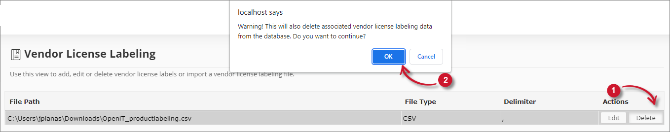  Analysis Server Vendor License Labeling: Deleting Imported Source File