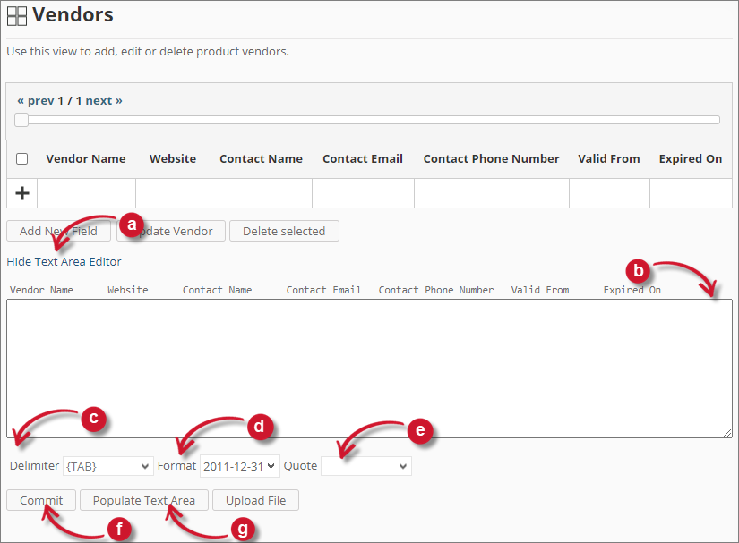 Analysis Server Vendors: Text Area Editor Details