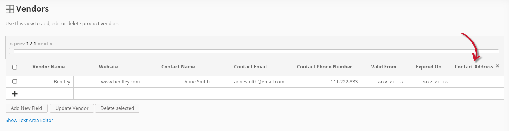 Analysis Server Vendors: New Field