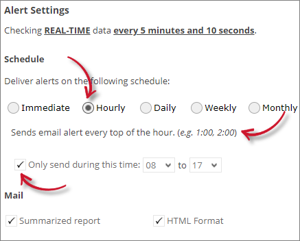 Analysis Server License Usage Portlet: Approaching Max Alert Settings Hourly