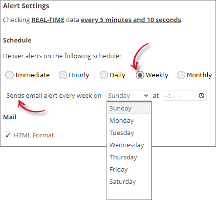 Analysis Server License Usage Portlet: Approaching Max Alert Settings Weekly