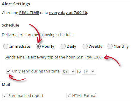 Analysis Server License Usage Portlet: License Expiration Alert Settings Hourly