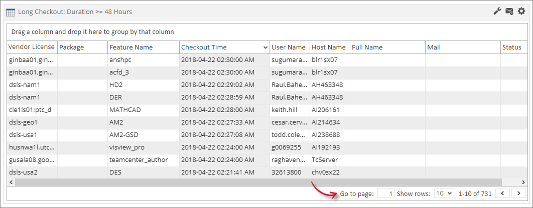 Analysis Server License Usage Portlet: Long Checkout