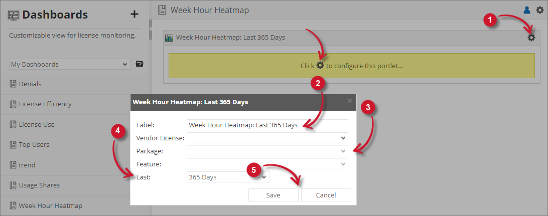  Analysis Server License Usage Portlet: Week Hour Heatmap Configuration