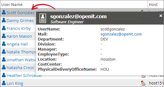Mapped User Name