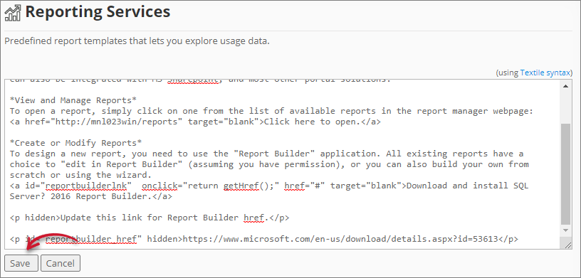  Analysis Server Reporting: Save Content