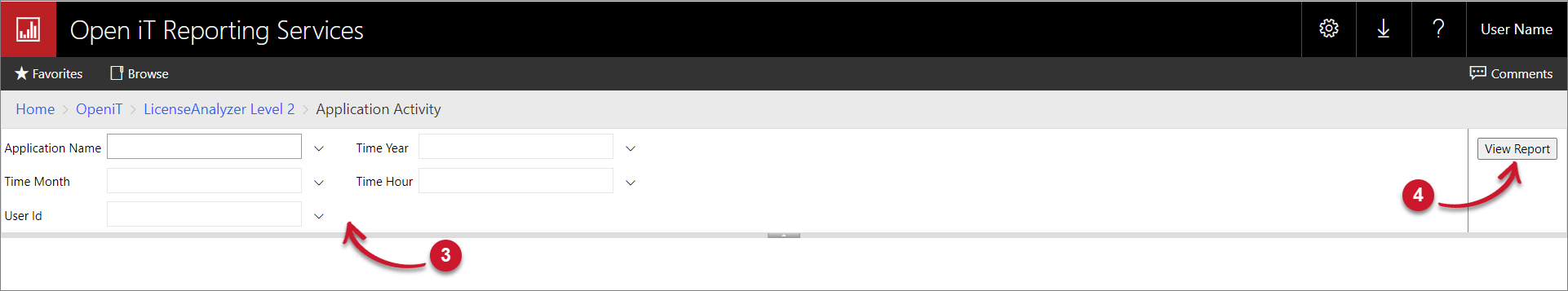 Application Activity Parameters