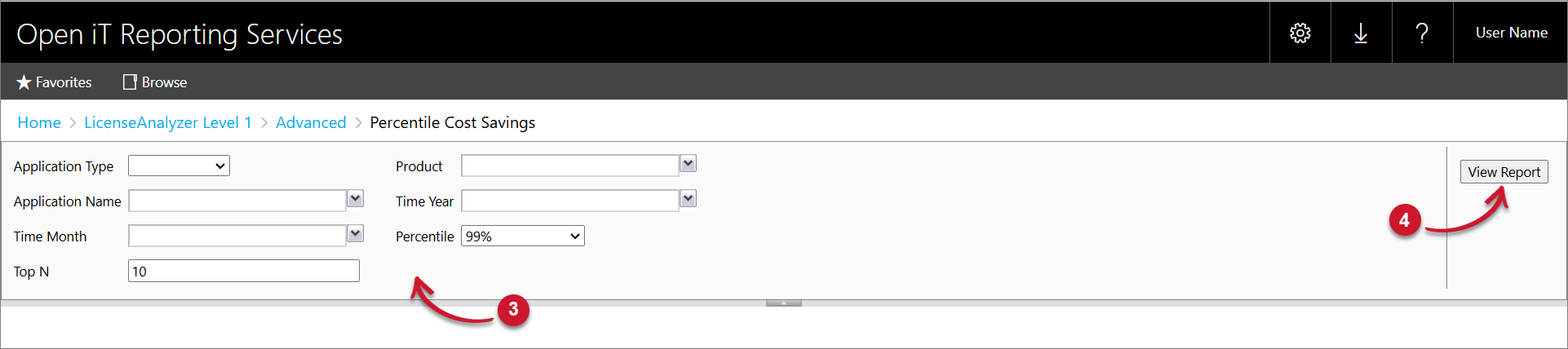 Percentile Cost Savings Parameters