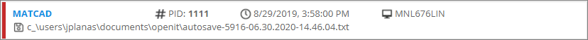 User-Centric Application Monitor: Application Table Terminated (List View)