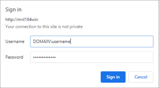 Sign in using Windows Authentication