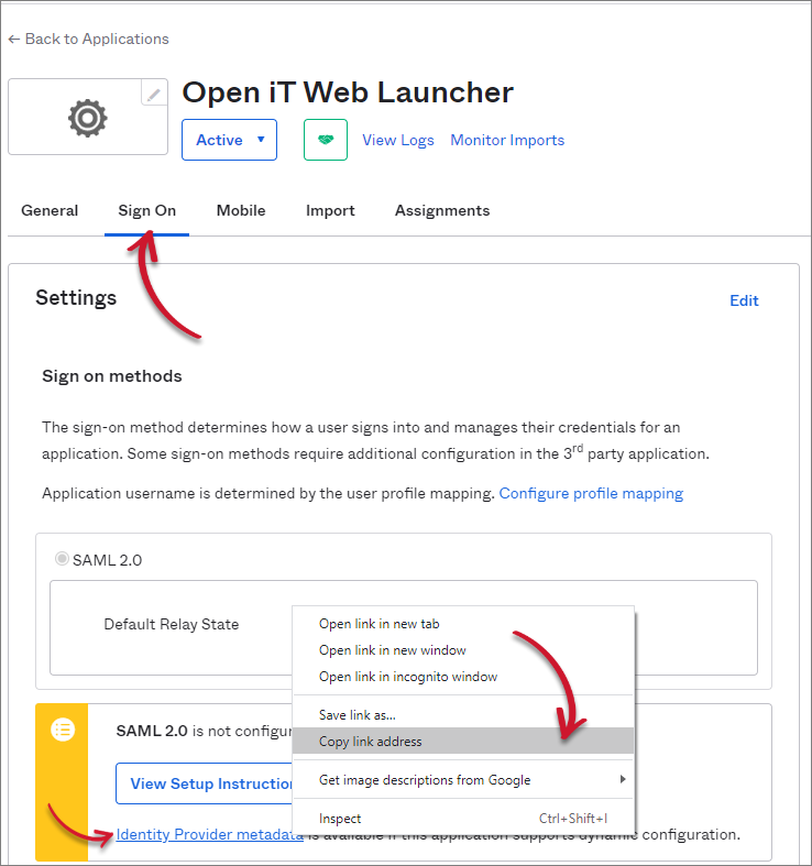 Getting the IdPMetadata