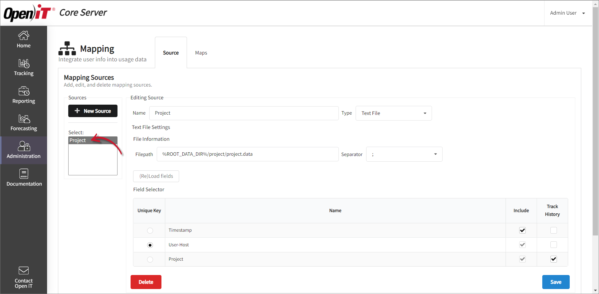 Verify Project Mapping Source