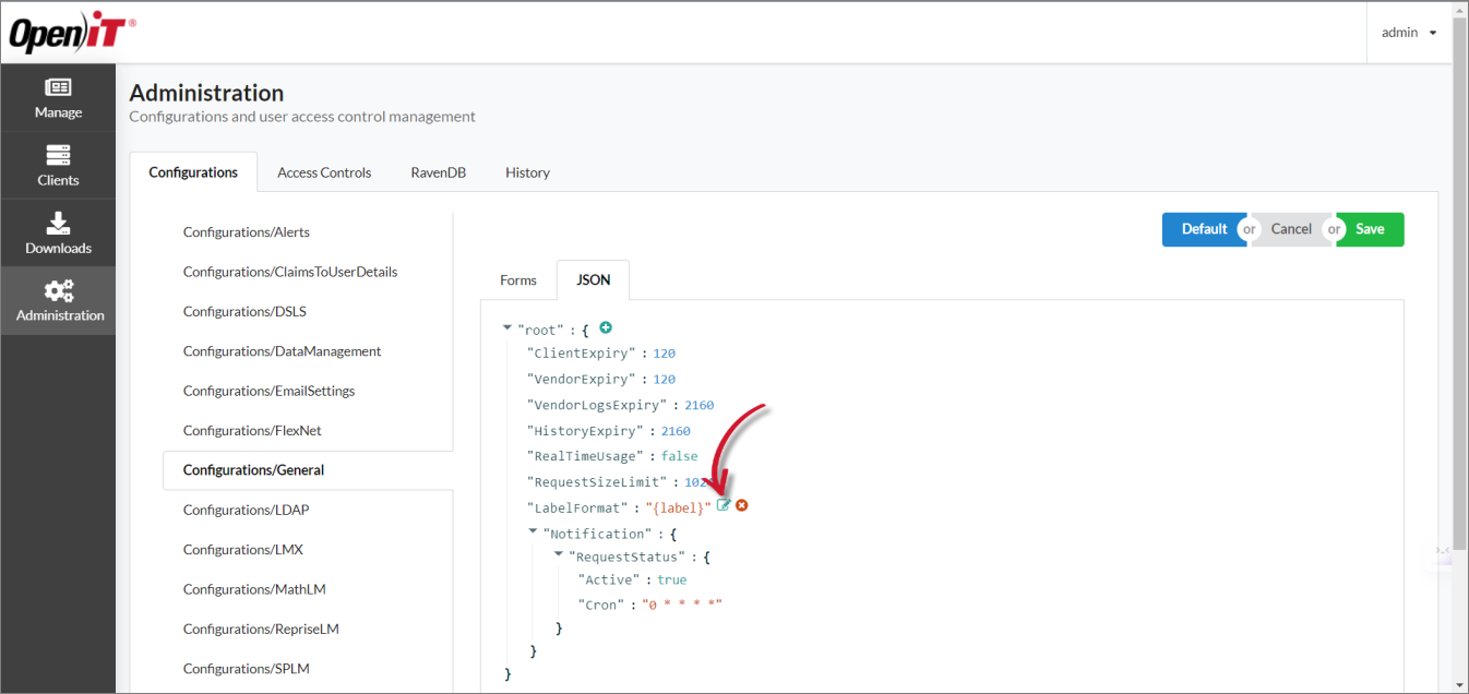 JSON Sub-tab: Enable Editing of a Value