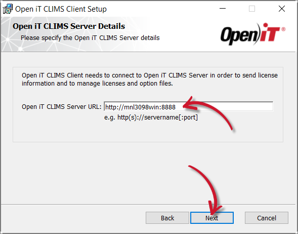 Specifying the CLIMS Server URL
