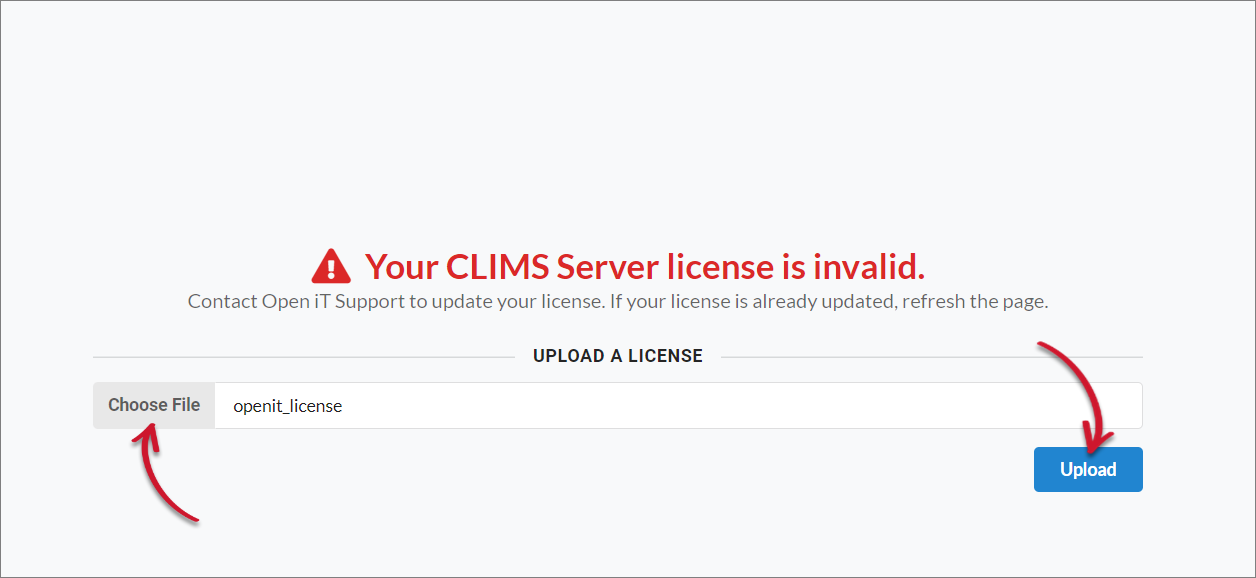 Upload an Open iT License