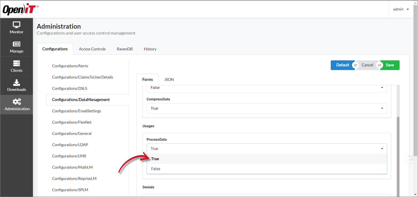 Configurations/DataManagement: Process Data