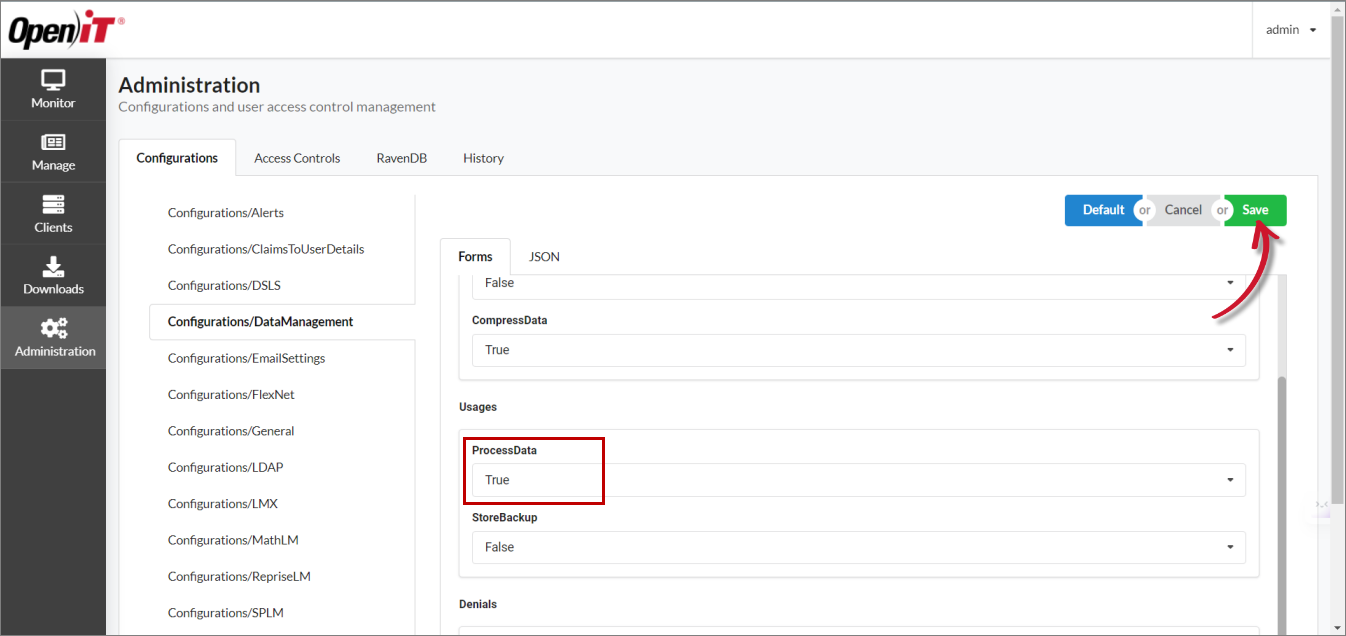 Saving Configurations/DataManagement