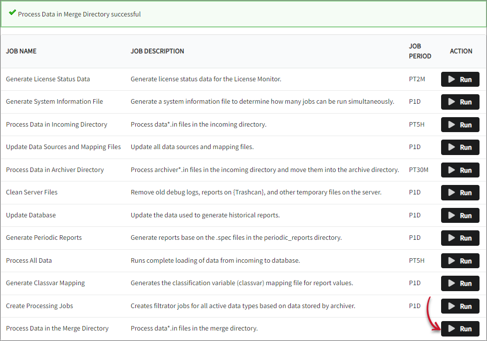 Process Data in the Merge Directory