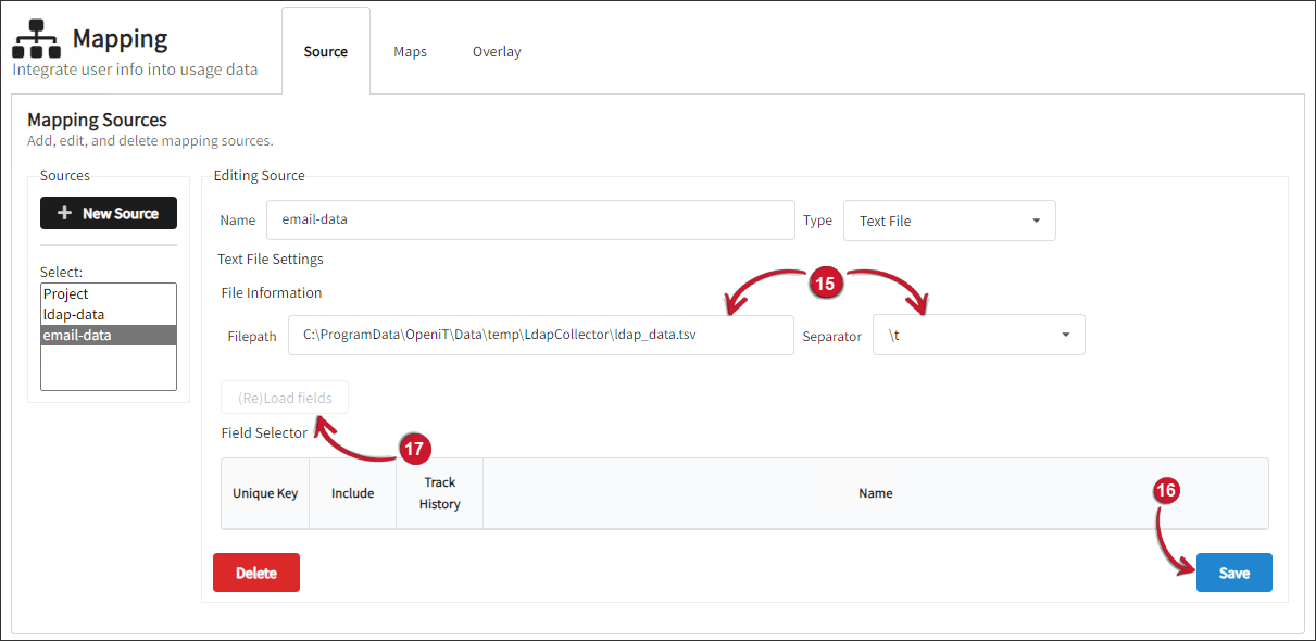 Text File Source Information