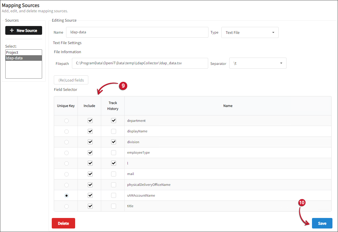 Text File Field Selector