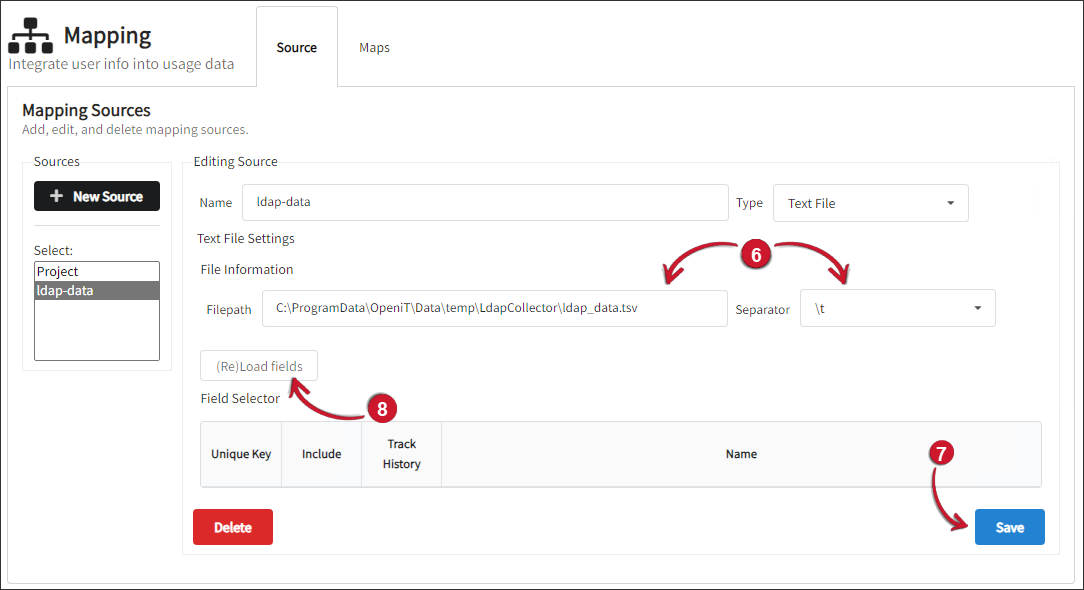 Text File Source Information