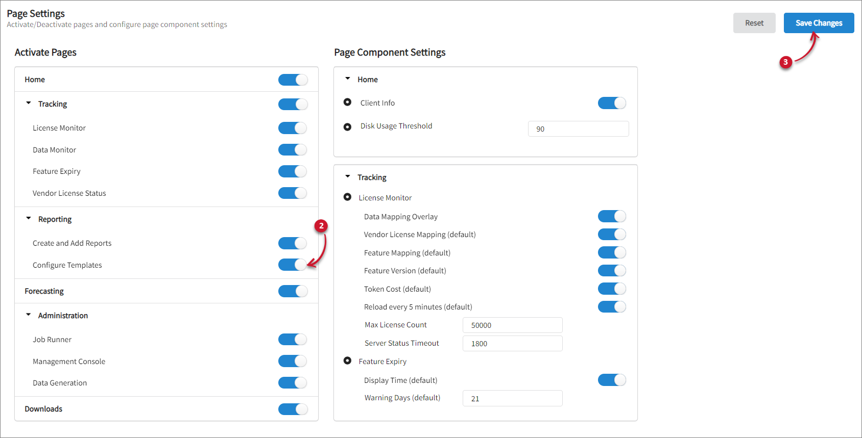 Activating the Configure Templates Tab