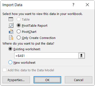 Excel: Import Data