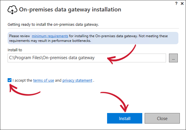 On-premises Data Gateway Installation