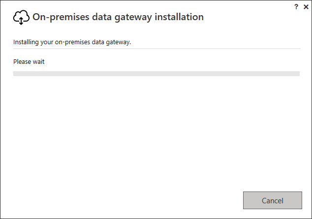 On-premises Data Gateway Installation in-progress