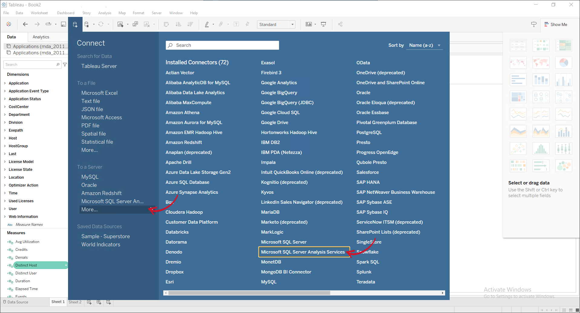 Tableau: Getting Data from Analysis Services