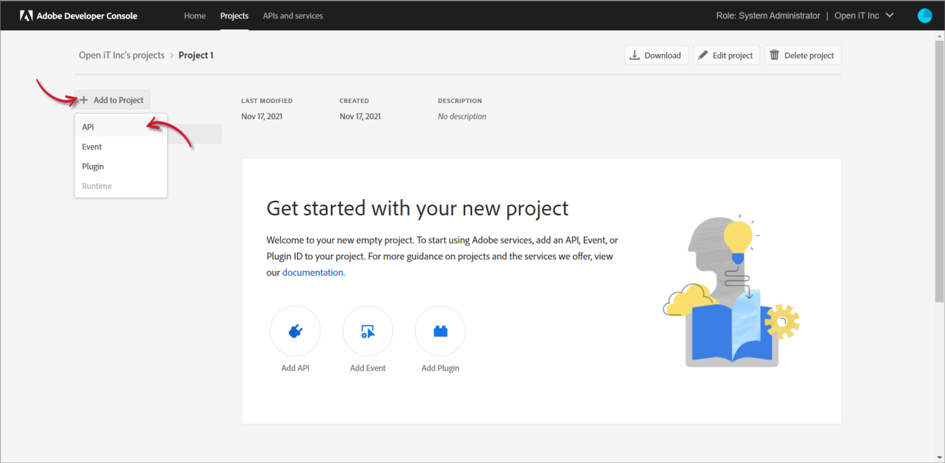 Adobe Developer Console: Project Overview