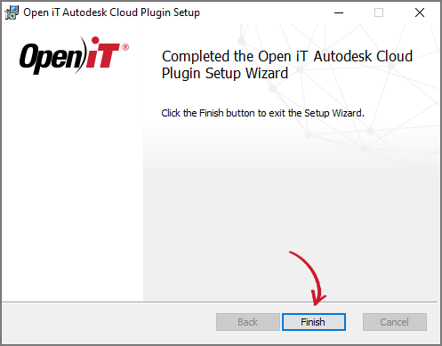 Autodesk Cloud Plugin Installation: Finish Installation