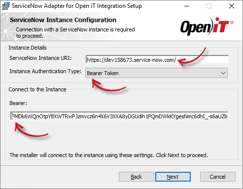 ServiceNow Integration: Installation ServiceNow Instance Configuration - Bearer Token