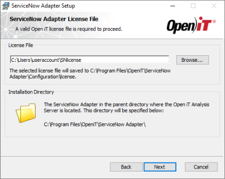 ServiceNow Integration: Installation License FIle