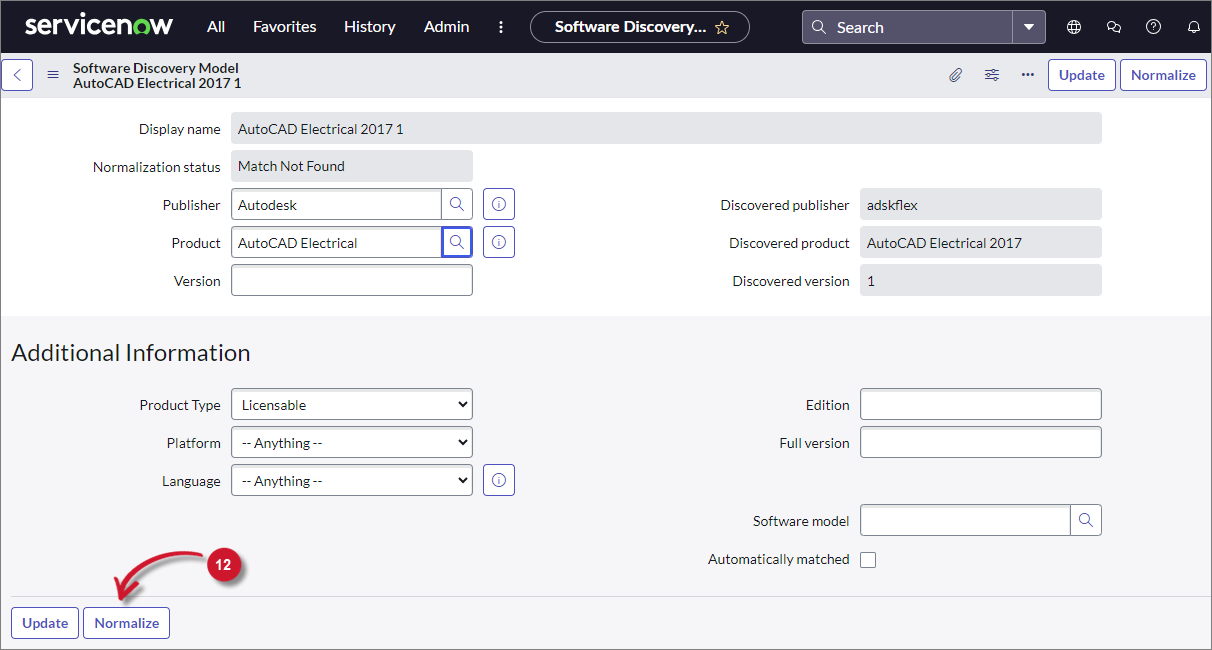 ServiceNow Integration: LicenseAnalyzer Deployment Verification - Normalized Product