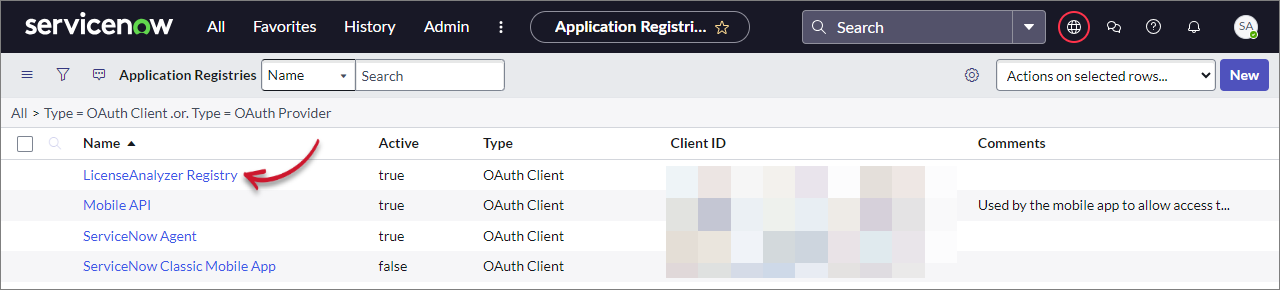 ServiceNow Integration: Application Registries