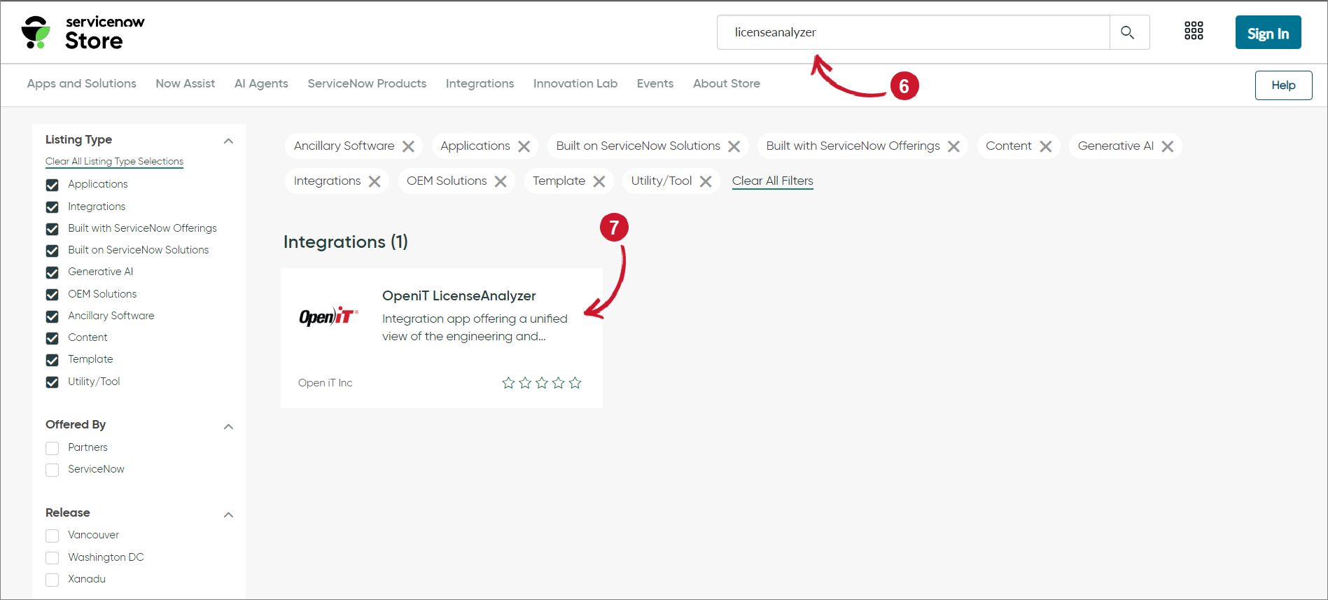 ServiceNow Integration: LicenseAnalyzer - Store Application