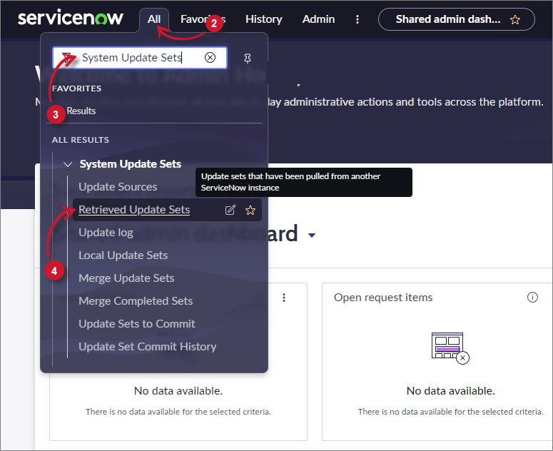 ServiceNow Integration: Navigate to Import Update Set from XML