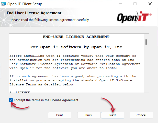 WCC Installation: End-user License Agreement