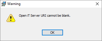 Blank Server URI Warning